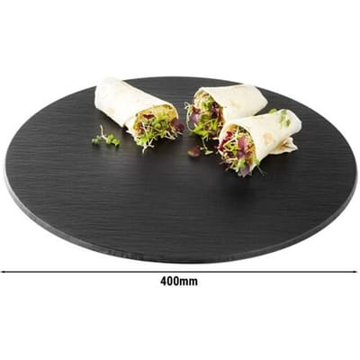 GGM Gastro (6 Stück) Tablett - SLATE - Melamin - Ø 400mm - Höhe: 10mm