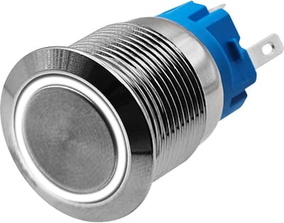 ProRide Metalen Drukschakelaar 220V ON-OFF - 19mm - Aan/uit schakelaar - Spatwaterdicht - LED Indicatie Wit