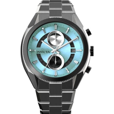 Invicta Speedway 50433 Heren Horloge - Quartz Uurwerk - Roestvrij Staal met Blauwe Wijzerplaat - 45mm