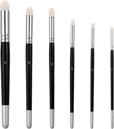 Set van 6 Professionele Nylon Dry Brushes voor Modelbouw en Miniatuurverf - Diverse Maten voor Gedetailleerd Schilderen en Hobbyprojecten