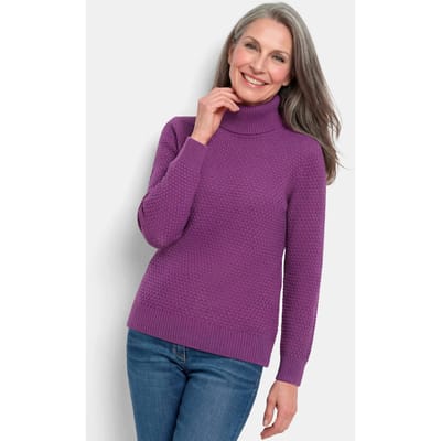 Warme tricot pullover met col - bessen - Gr. 19 van Goldner Fashion