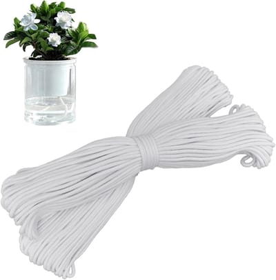 Zelfirrigatie lont - Automatisch irrigatietouw - Planten water geven - Continu vochttoevoer - 20 meter 4 mm - Wit