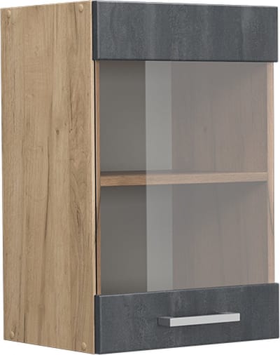 Vicco R-Line Glazen keukenkast – 40 cm Zwart beton