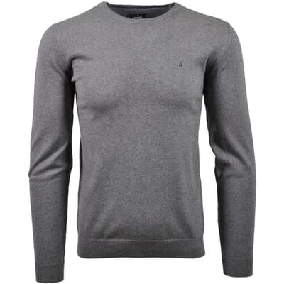 Ragman Trui Supersoft Knit Pullover Knitted Elbow Patches Grijs / male