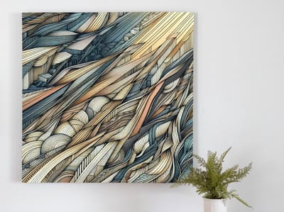 Line art haven schilderij | Haven Lines: A Maritime Masterpiece of Artistic Geometry and Flow | Kunst - 20x20 centimeter op Canvas | Foto op Canvas