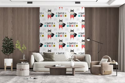 Behang - Fotobehang Jongens - Patroon - Superheld - Breedte 165 cm x hoogte 220 cm