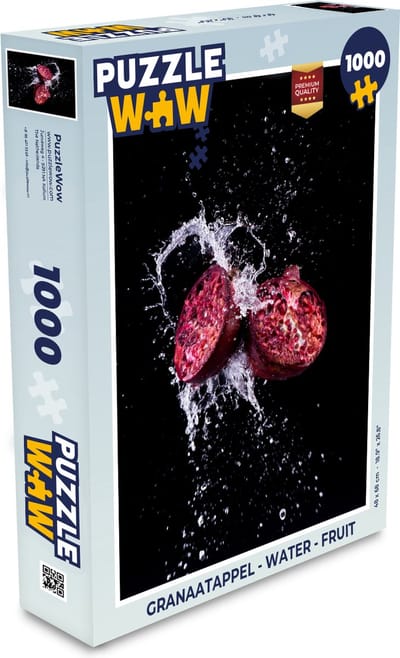 Puzzel Granaatappel - Fruit - Water - Zwart - Paars - Legpuzzel - Puzzel 1000 stukjes volwassenen