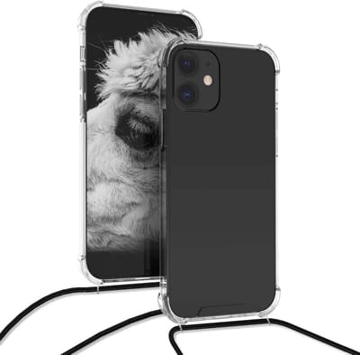 Arara Silicone Hoesje iPhone 13 Transparant Hoesje met Zwarte draagkoord / Backcover / Case / iPhone