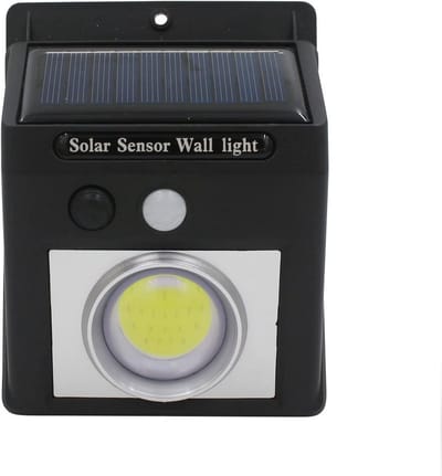 Zwarte LED Wandlamp op Zonne-energie met Bewegingssensor en Schemersensor
