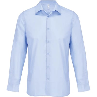 SOLS Unisex Volwassen Bailey Poplin Langsleeve Shirt (Lichtblauw)