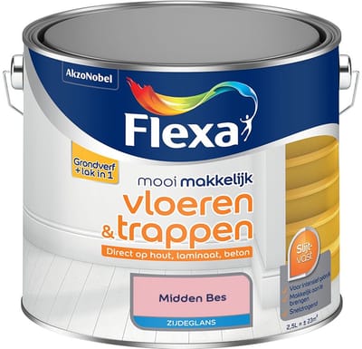 Flexa - Mooi Makkelijk Vloeren & Trappen Zijdeglans - Midden Bes - Mengverf - 2,5 L