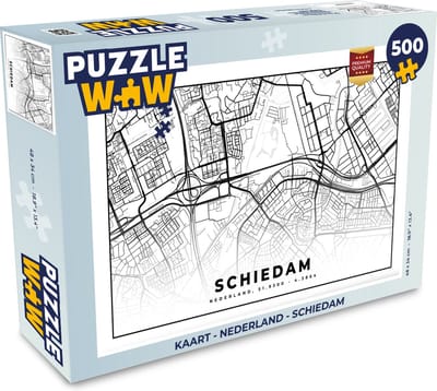 Puzzel Kaart - Nederland - Schiedam - Legpuzzel - Puzzel 500 stukjes