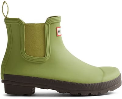 Hunter - Women's Original Chelsea Boots Olive Green/Chocolate Brown - Maat 38