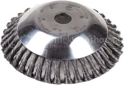 Komborstel Ø 200 mm met zeer resistente, gedraaide stalen borstelharen. Boring van 25,4 mm