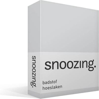 Snoozing - Badstof - Hoeslaken - Eenpersoons - 100x200 cm of 90x200/220 cm - Grijs
