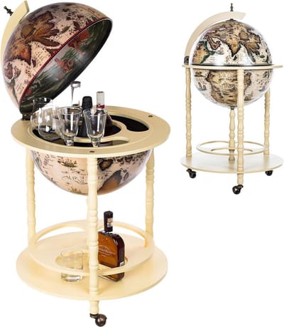 ApexArte® Globebar - Wereldbol bar - Whiskey Set - Bijzettafel - Authentiek