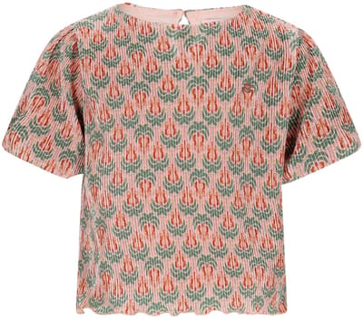 NONO - Tish AOP Plisee Top balloon sleeve - Sage Green - Maat 104