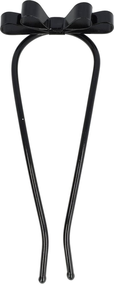 Haarsoires Haarspeld Sierkam Opsteekkam 4x10cm - Strik - Metaal - Zwart - Haarversierkam - Haar Versiering