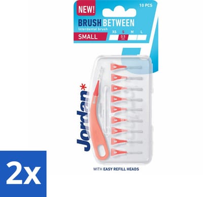 2 x Jordan - Ragers - Maat Small - 0,5 mm - 10 Ragers - Interdentale Reiniging - Tanden Poetsen - Tandplak Verwijderen - Tandenborstel - Mondhygiëne