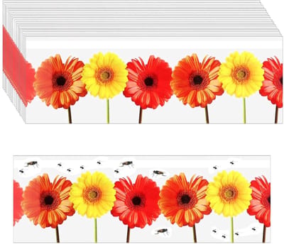 Dailygoods- Vliegenpapier Bloemen Design - Vliegenvanger Binnen - Vliegenval - Plakstrip - 30 Stuks - Langdurig Effect 6 Maanden