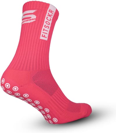 FitSockr Gripsokken Voetbal - Sportsokken - Grip socks - Voetbalsokken - Padel sokken - Antislip Sokken Heren/Dames/Kind - Roze - Maat 44-48