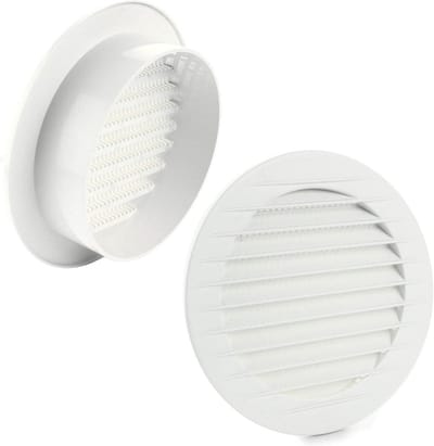 Ventilatierooster met Insectenbescherming - Diverse Kleuren en Maten, Ø 60-160mm