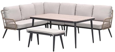 Wicker lounge-diningset Allasio - 9 persoons - Garden Impressions