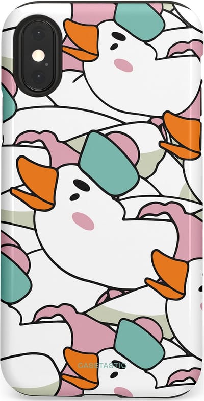 Casetastic Hoesje Geschikt voor Apple iPhone X/Xs - Stijlvolle Beschermende Duo-layer Case - Gansmatroos