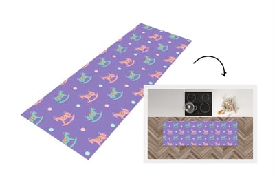 Keukenloper - Loper keuken - Hobbelpaard - Patronen - Geboorte - 150x50 cm - Keukenloper vinyl