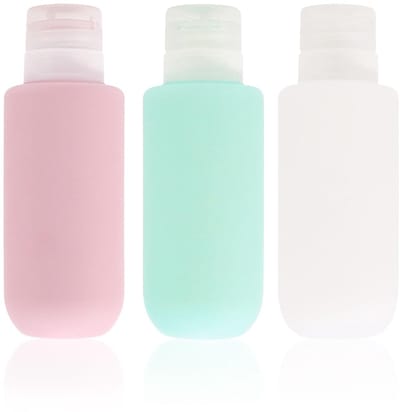 Dailygoods- Reisset 200ml - 3 Stuks - Lekvrij - Herbruikbaar - Silicone - BPA-vrij - Transparante Tas - Toilettas