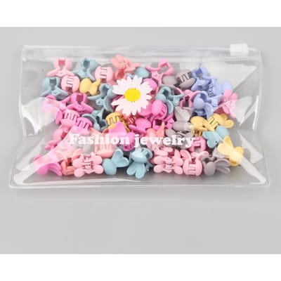 30 stks/zak Mini Leuke Haar Klauwen Voor Meisjes Baby Kleurrijke Haarspeld Cartoon Bloem Kroon Ster Haar Clips Kinderen Haaraccessoires rabbit pink
