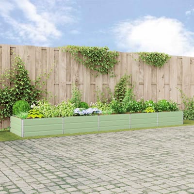 vidaXL - Plantenbak - Pastelgroen - 480 - x - 100 - x - 45 - cm - Gegalvaniseerd - staal