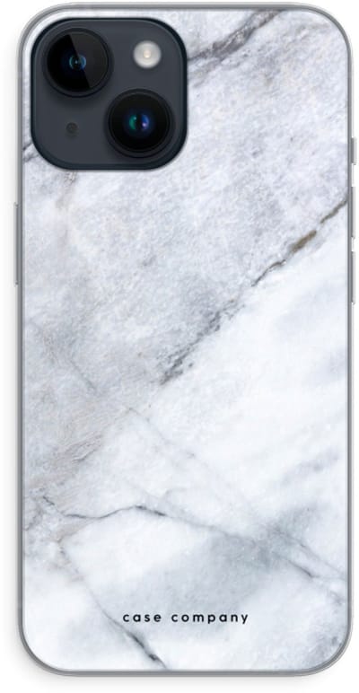 Case Company® - Hoesje geschikt voor iPhone 14 hoesje - Witte marmer - Soft Cover Telefoonhoesje - Bescherming aan alle Kanten en Schermrand