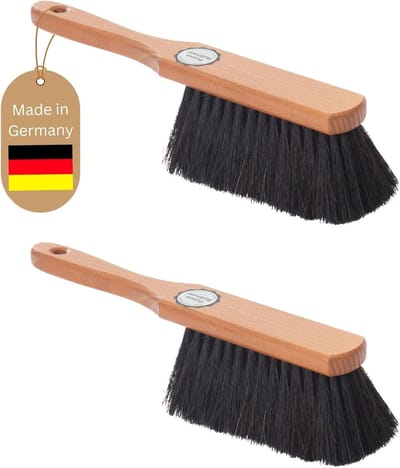 2x Mix Paardenhaar Handborstelset Bezem Zachte Haren - Mix Paardenhaar Handborstel Autobezemborstel - Ideale Garde Auto Paardenhaar Bezem Mix Kastbezem Natuurlijke Haren Handborstel Handveger