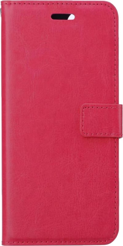 Hoesje Met Pasjeshouder - Geschikt voor Apple iPhone 15 - Luxe Bookcase Portemonee - Flip Case - Kunstleer Book Case - Flipcase - Book Cover - Walletcase - Portemonneehoes - Donkerroze