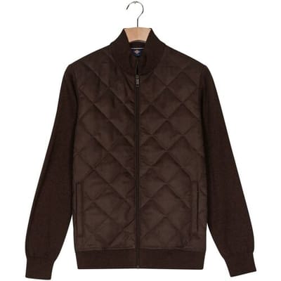 Baileys Vest Fullzip Front Suedine Diamond Stitch Slightly Padded And Quilted Dark Brown / male