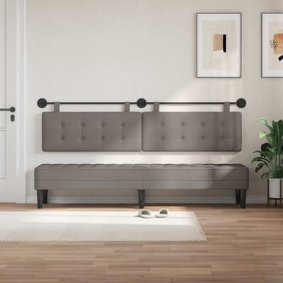 vidaXL - Hangend - hoofdbord - Taupe - Stof