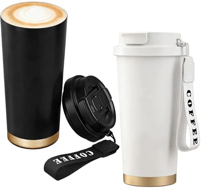 Dailygoods- Koffiemok 530 ml - Thermobeker - Lekvrij - Geïsoleerde Autobeker - Dubbellaags Roestvrij Staal 316 - 4 uur warm/8 uur koud - Thermosbeker