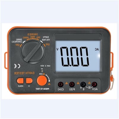 Isolatietester - Aardweerstandsmeter - Veiligheid testen - Groot LCD scherm - 1999 Ohm - Grijs oranje