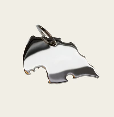Zilveren Landkaart Fehmarn ketting hanger