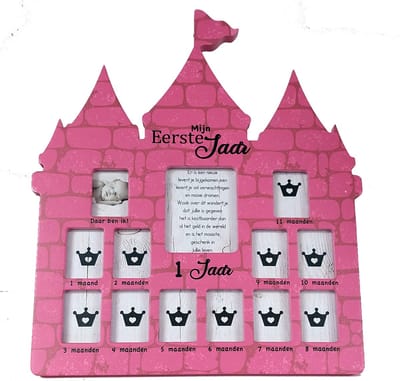 Fotolijst meisje - mijn eerste jaar - kasteel - roze
