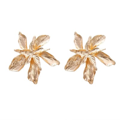 WiseGoods Luxe Bloem Oorbellen Dames - Bloemen Oorbel - Oor Sieraden - Sieraad Vrouwen - Cadeau Vrouw - Kleding Accessoires - Goud