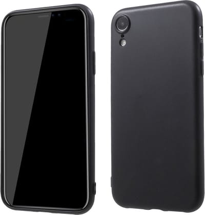 Peachy Matte Flexibele TPU Case geschikt voor iPhone XR - Zwart