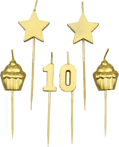 Party cake candles - 10 years