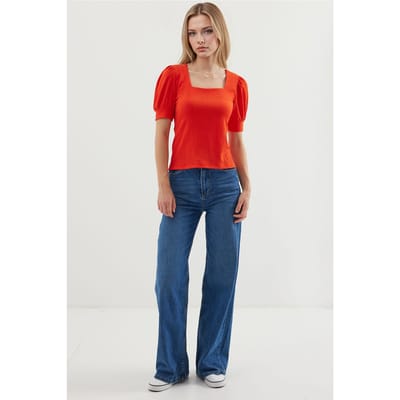 Slim Fit Vierkante Hals Blouse