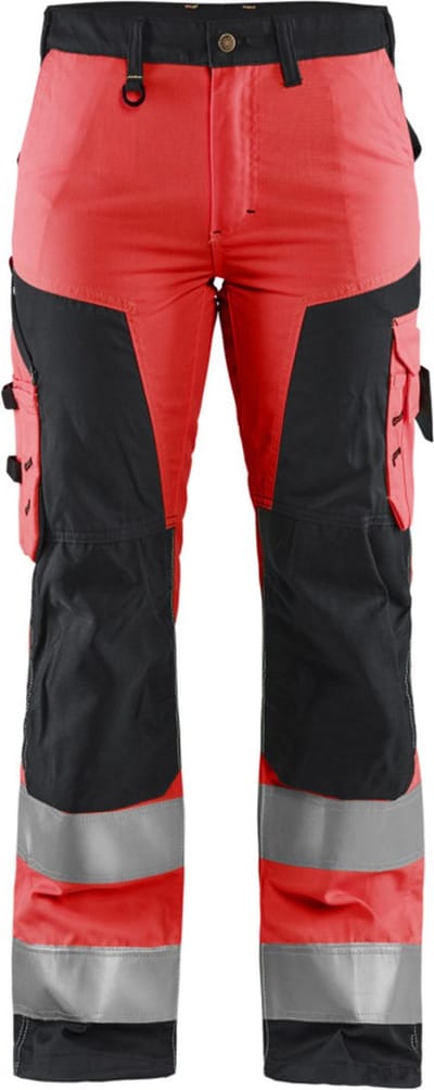 Blaklader Dames werkbroek High Vis zonder spijkerzakken 7155-1811 - High Vis Rood/Zwart - C38