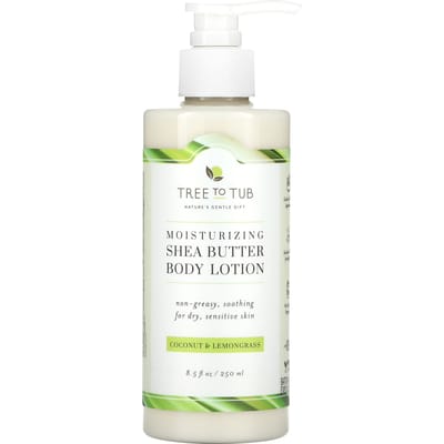 Tree To Tub, Lotion corporelle hydratante au beurre de karité, noix de coco et citronnelle, 8,5 fl oz (250 ml) white