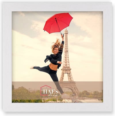 HAES DECO - Houten fotolijst Paris wit voor 1 foto formaat 20x20 - SP001223