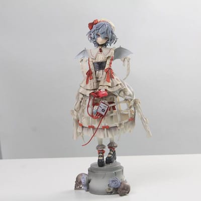 Nieuwe 27cm Project Remilia Scarlet Anime Kort Haar Meisje Verzamelfiguur Bureau Decoratie Beeldje Voor Anime Fans Verzameling Display gray