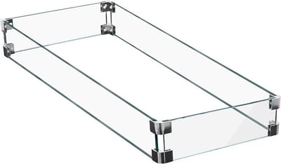Rechthoekig Helder Glas Windscherm voor Vuurkorf 28" X 14"